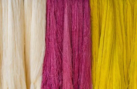 Raw silk thread for background Stock Photos