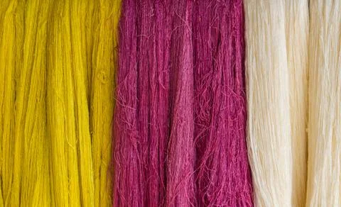 Raw silk thread for background Stock Photos