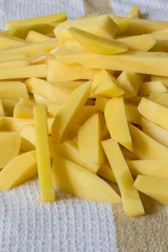 Raw sliced potato Stock Photos