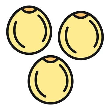 Raw soy beans line icon concept Stock Illustration