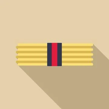 Raw spaghetti pack with red label is lying with a shadow Stock Illustration