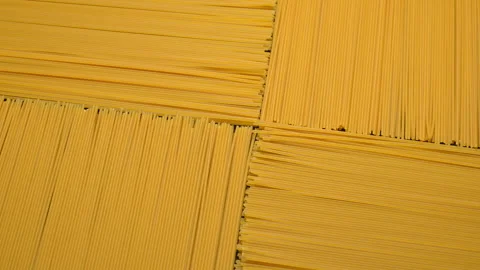 Raw Spaghetti Pasta Geometric Pattern Flat Lay Video stock 345777625