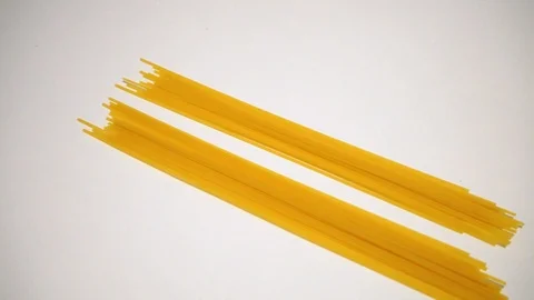 Raw spaghetti on white background. 3 Stock Footage 98154587