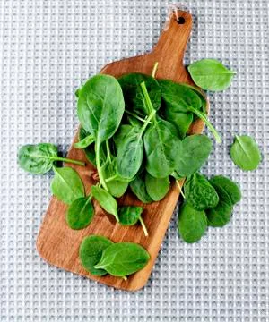 Raw Spinach Leafs Stock Photos
