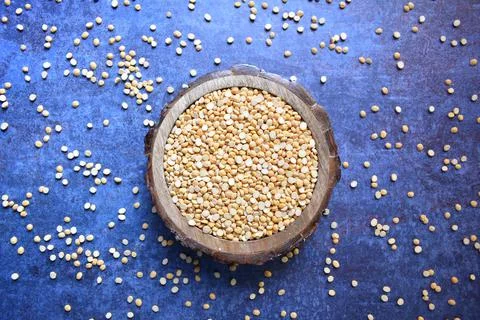 Raw split dried chickpea lentils Stock Photos