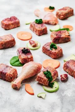 Raw square cutlets on a white background Stock Photos
