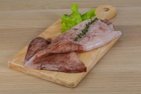 Raw squids Foto stock