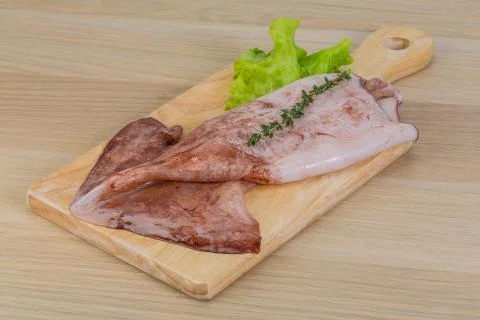 Raw squids Stock Photos