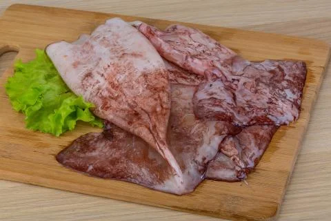 Raw squids Stock Photos