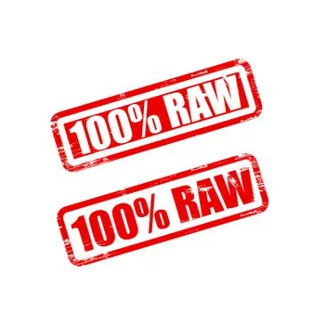 Raw stamp sign text red. Stock Illustration