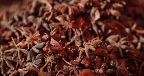 Raw Star anise displayed in a local market Видео 324032346