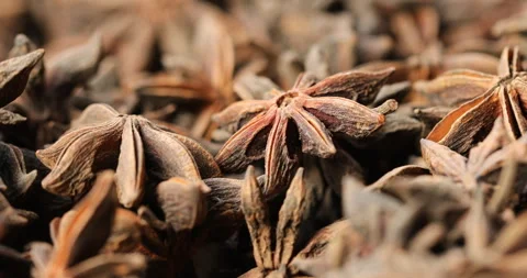 Raw Star anise displayed in a local market Stock Footage 324177397
