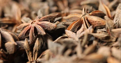 Raw Star anise displayed in a local market Stock Footage 324178486
