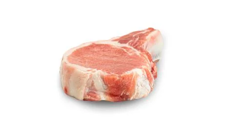 Raw steak on a white background. Stock Photos