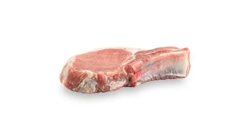 Raw steak on a white background. Stock Photos