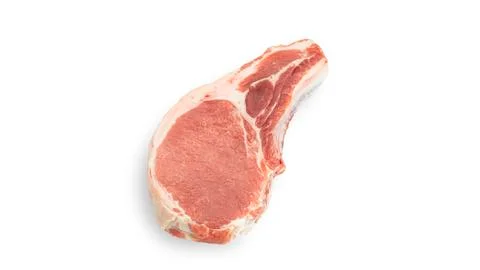 Raw steak on a white background. Stock Photos