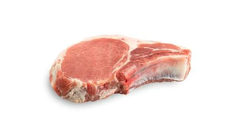 Raw steak on a white background. Stock Photos