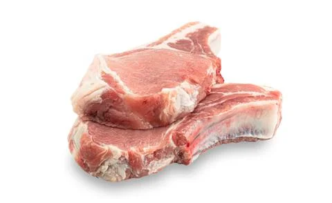 Raw steak on a white background. Stock Photos