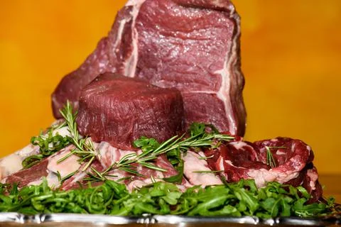 Raw Steaks Stock Photos