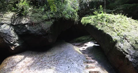 Raw stone Texture in the Cave Stock Footage 335612799