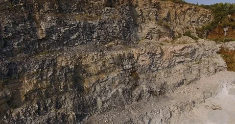 Raw Stone Texture. Stone quarry. Open pit mining 動画素材 114377587