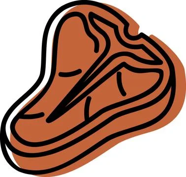 Raw T-bone steak cut of beef Illustration