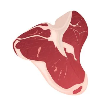 Raw t bone steak fresh meat illustration Ilustración de archivo
