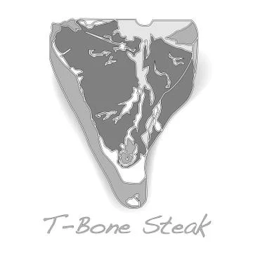 Raw T-bone vectoron white background Stock Illustration