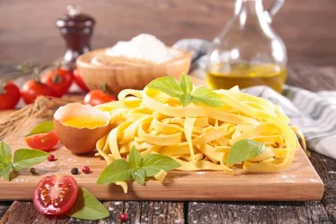 Raw tagliatelle Stock Photos