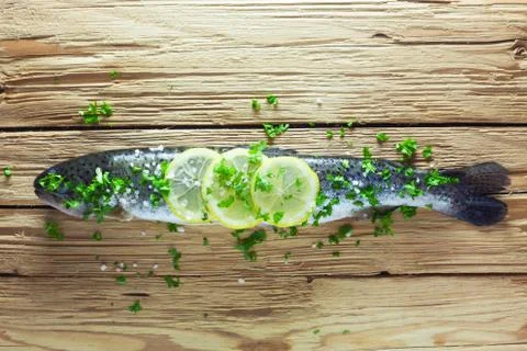 Raw Trout Stock Photos