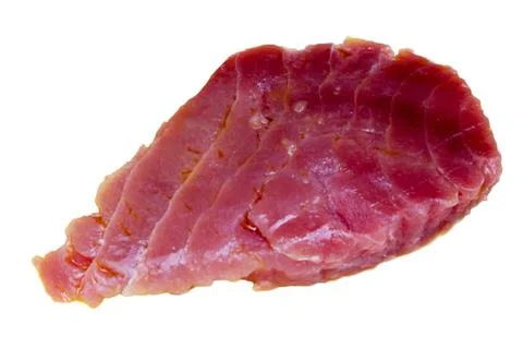 Raw tuna slice on a white background Stock Photos