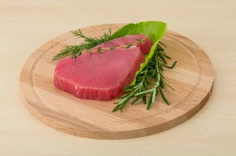 Raw tuna steak Stock Photos