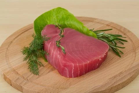 Raw tuna steak Stock Photos