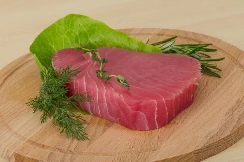 Raw tuna steak Stock Photos