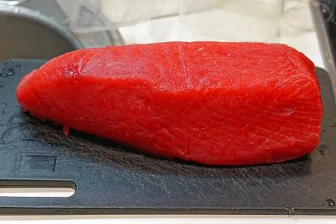 Raw tuna steak Stock Photos