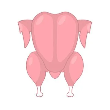 Raw turkey isolated Fresh chicken carcass. fowl on white background Illustrazione stock