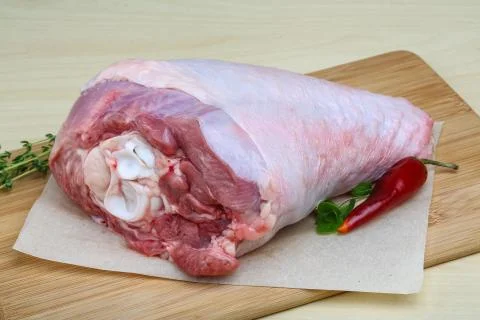 Raw turkey leg Stock Photos