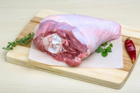Raw turkey leg Stock Photos