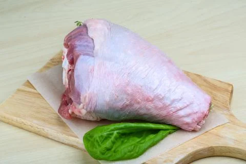 Raw turkey leg Stock Photos