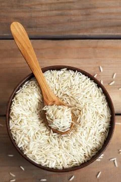 Raw uncooked basmati rice  Stock Photos