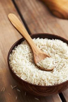Raw uncooked basmati rice  Stock Photos