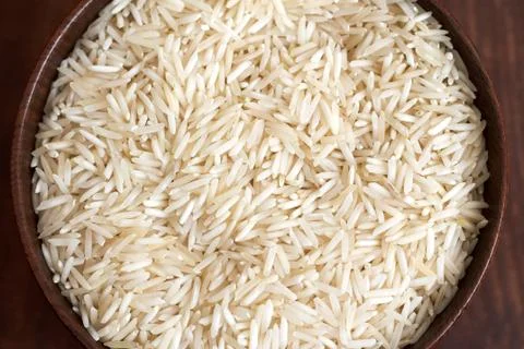 Raw uncooked basmati rice  Stock Photos