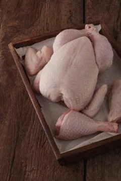 Raw uncooked chicken portion Stock Photos
