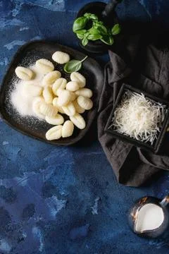 Raw uncooked potato gnocchi Stock Photos