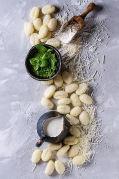 Raw uncooked potato gnocchi Stock Photos