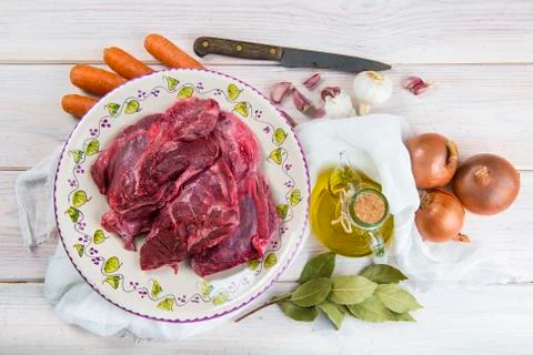 Raw veal cheeks Foto stock