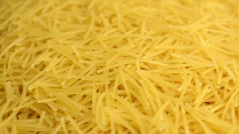 Raw vermicelli, rotating. Side view. Stock Footage 297600895