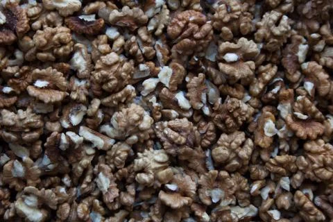Raw walnut kernels texture Stock Photos