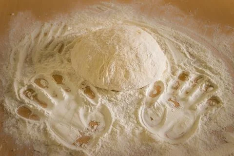 Raw wheat dough for pizza and bread Stock Photos