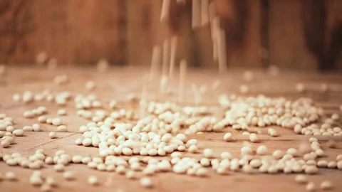 Raw white beans Stock Footage 71646908